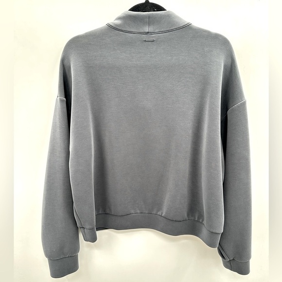 VICTORIA SECRET Grey .5 zip woman soft oversized lightweight scuba sweatshirt XL - Picture 3 of 12